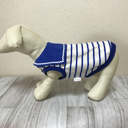 犬服【新作】セーラーカラータンクトップ（受注制作）小型犬〜大型犬