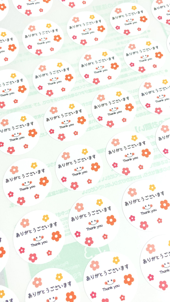 No.223サンキューシール48枚ハンドメイド　ありがとうシール　お花シール 3枚目の画像