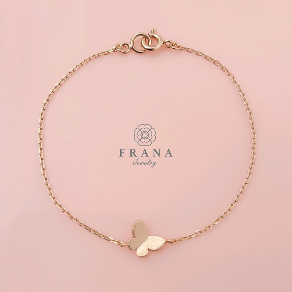大人気シリーズ】小さな蝶のシンプルブレスレット(ゴールド・シルバー