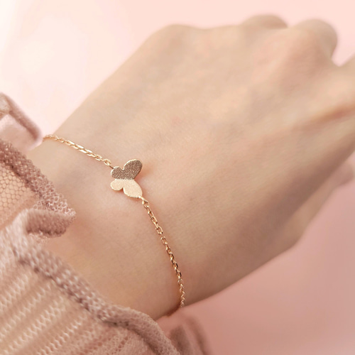 大人気シリーズ】小さな蝶のシンプルブレスレット(ゴールド・シルバー
