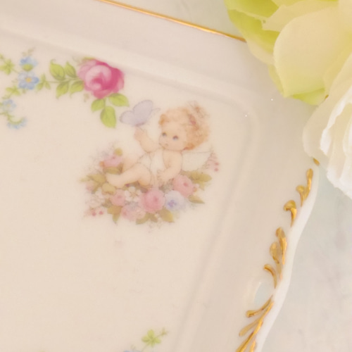 ポーセラーツ　ハンドメイド　プレート　花の妖精 ポーセラーツ ハンドメイド プレート 花の妖精-即納｜送料無料
