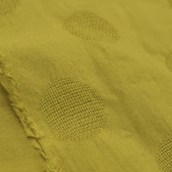 残り１点❗️立体感のあるドット柄が楽しい一枚　リネンコットン・水玉模様のラップエプロン 。カラー：マスタード 17枚目の画像