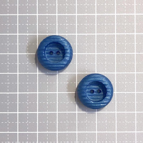 レトロ サークル ボタン ブルー 18mm 6個セット ao-480 4枚目の画像