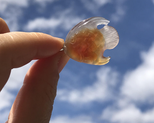 ゴビ石−1104 ゴビ瑪瑙 手彫り トウモロコシ