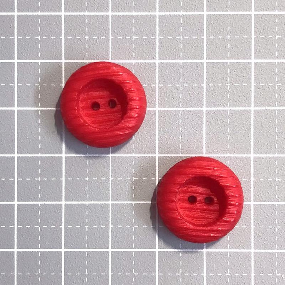 レトロ サークル ボタン レッド 18mm 8個セット ao-482 4枚目の画像