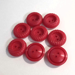 レトロ サークル ボタン レッド 18mm 8個セット ao-482 3枚目の画像