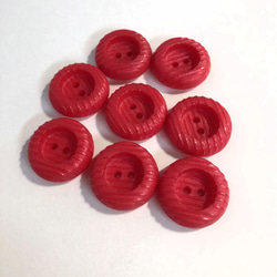 レトロ サークル ボタン レッド 18mm 8個セット ao-482 2枚目の画像