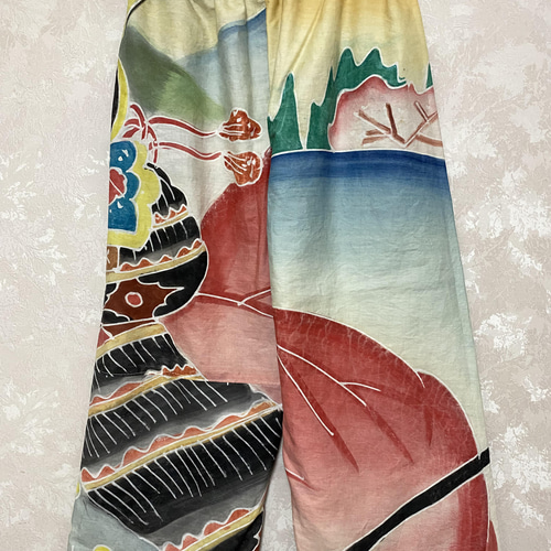 幟旗綿麻ワイドパンツ 幟旗綿麻ワイドパンツ