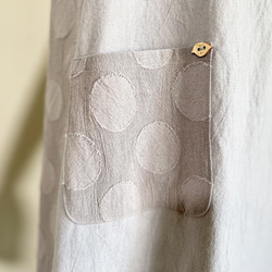 【再販】手織りとドット模様のバルーンジャンバースカート　くすみカラー　M～Lサイズ 9枚目の画像