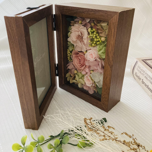 フラワーBOX/フォトフレーム/プリザーブドフラワー/記念日/ギフト