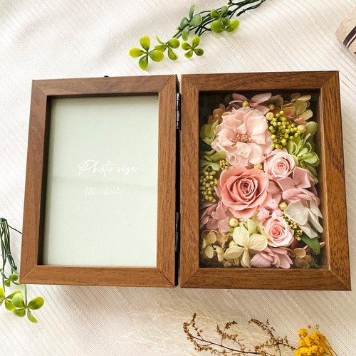 フラワーBOX/フォトフレーム/プリザーブドフラワー/記念日/ギフト