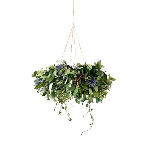 ドライユーカリのシンプルフライングリース ドライフラワー