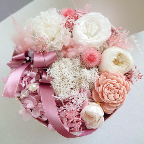 プリザーブドフラワー♡桜色のハンギングリース プリザーブドフラワー♡桜色のハンギングリース