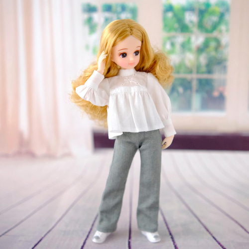 リカちゃん服＊パフスリーブブラウス（ホワイト）＊ブライス その他