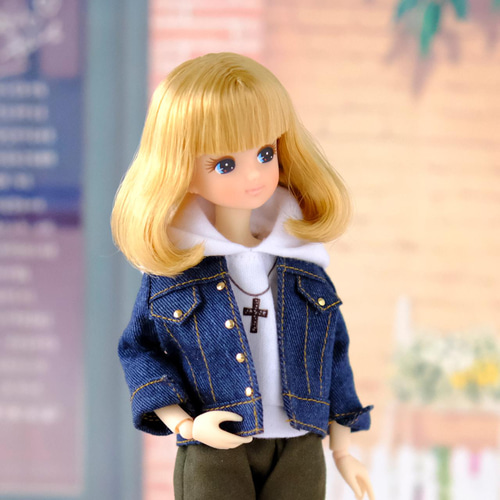 リカちゃん服＊スタンドカラーのデニムジャケット＊ブライス