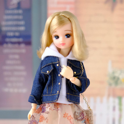 リカちゃん服  デニムオールインワン 1/6人形用服オーバーオール3点セットリカちゃんサイズ その他