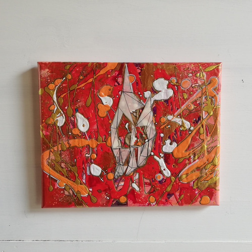 ○送料無料原画一点物○『geometric abstract hand/幾何学と抽象画 手