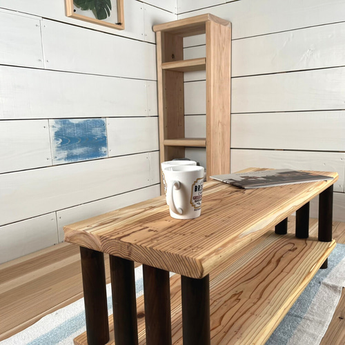 杉の丸太ローテーブル サイドテーブル 花台 杉の丸太ローテーブル