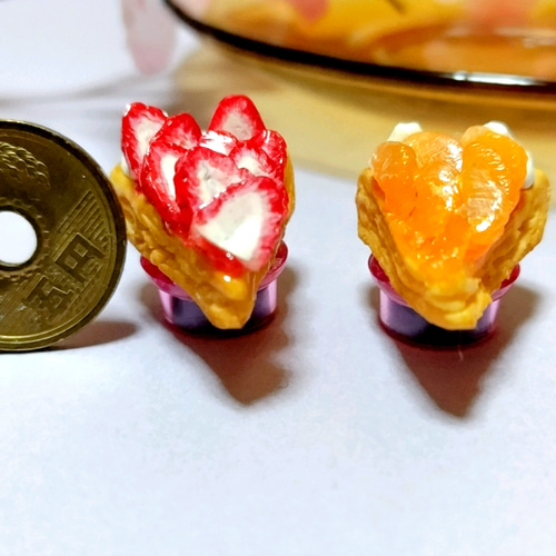 イチゴとオレンジのタルト2個セット フェイクスイーツ スイーツデコ