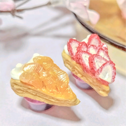 「新作WEEK2022」イチゴとオレンジのタルト2個セット フェイクスイーツ スイーツデコ 4枚目の画像