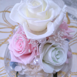 ❤ドーム型のプリザーブドフラワー（やさしい色合い）一点物 飾り物