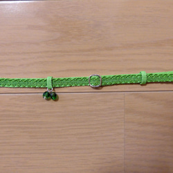 猫の首輪　トリミングブレード　くるくる模様　萌黄色 4枚目の画像