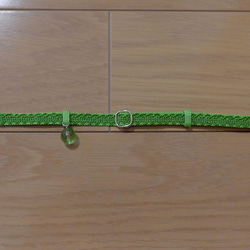 猫の首輪　トリミングブレード　くるくる模様　萌黄色 2枚目の画像