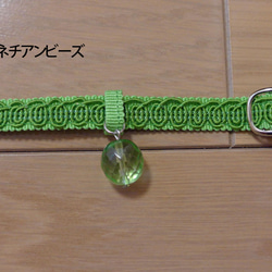 猫の首輪　トリミングブレード　くるくる模様　萌黄色 3枚目の画像