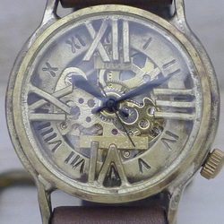 BHW120 手動上鍊 黃銅 32mm 羅馬數字浮動索引 手工腕錶 [BHW120] 第4張的照片