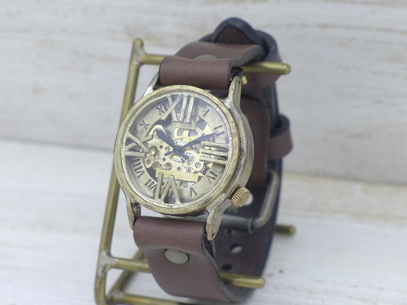 BHW120 手動上鍊 黃銅 32mm 羅馬數字浮動索引 手工腕錶 [BHW120] 第1張的照片