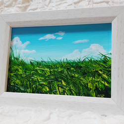 油絵 ミニ絵画 【風に揺れる】 絵画 HR 通販 13784935｜Creema(クリーマ)