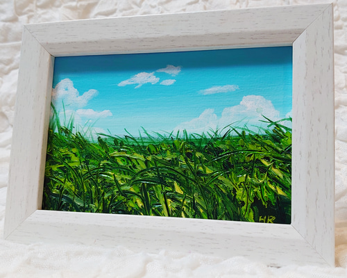 自画像　ミニ絵画 油絵 ミニ絵画 【風に揺れる】 絵画 HR 通販 13784935｜Creema