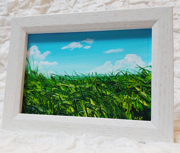 油絵 ミニ絵画 【風に揺れる】 絵画 HR 通販 13784935｜Creema