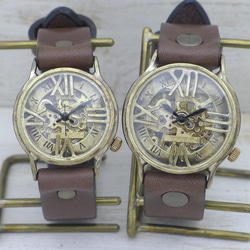 BHW121 手巻きBrass(真鍮)36mm ローマ数字フローティングインデックス 手作り腕時計 [BHW121] 10枚目の画像