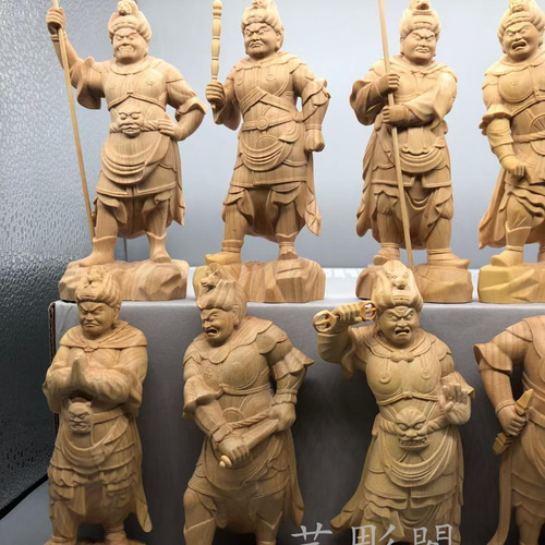 仏教美術時代木造 細工彫り十二神将『迷企 羅大将立像』 【公式通販】