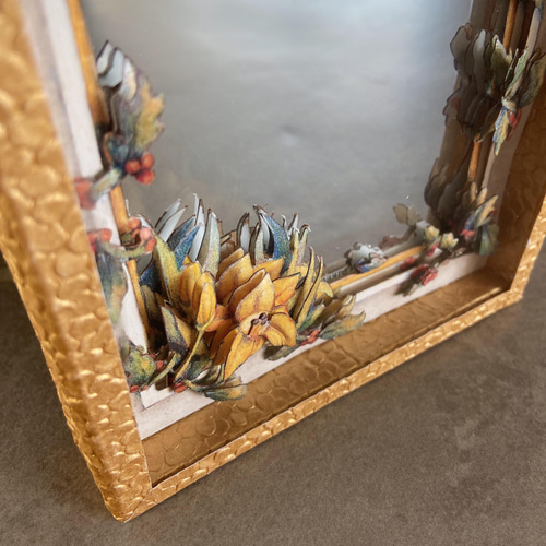 花咲くミラーフレーム〜 シャドーボックス×フランス額装アート 立体