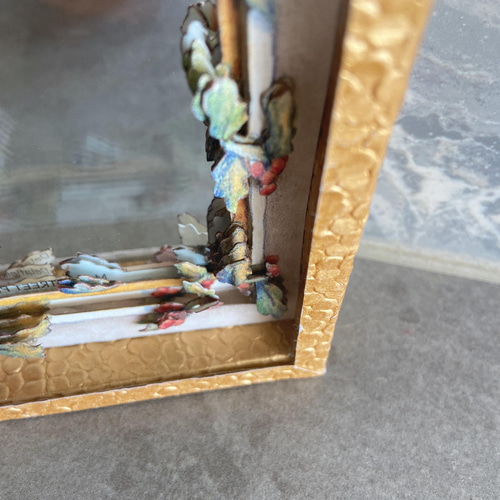 花咲くミラーフレーム〜 シャドーボックス×フランス額装アート 立体