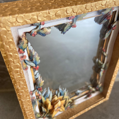 花咲くミラーフレーム〜 シャドーボックス×フランス額装アート 立体