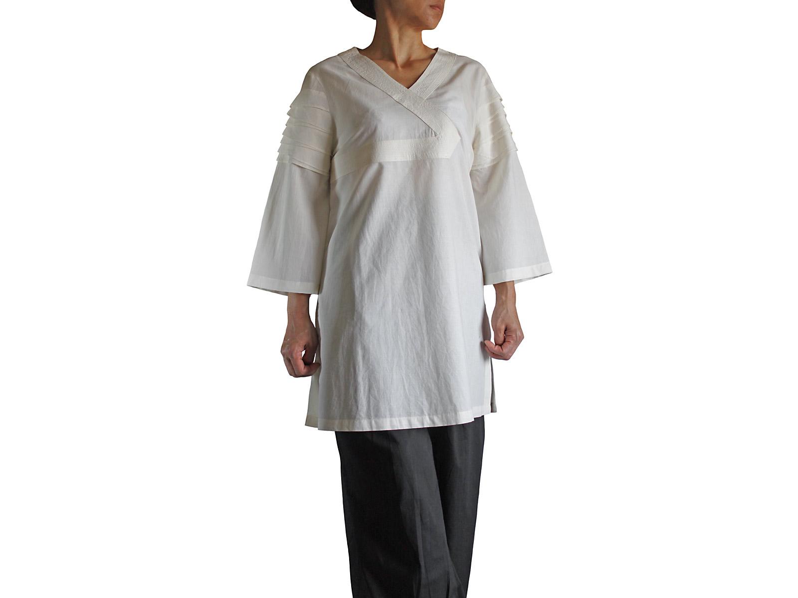 モスリン七分袖Vチュニック（BCG-079）