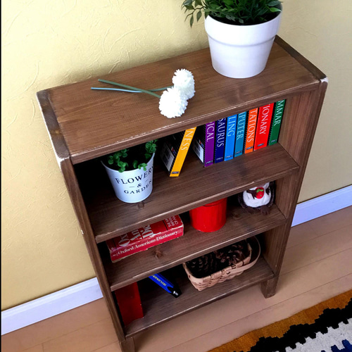 アンティーク木製シェルフ 3段 引き出し付き