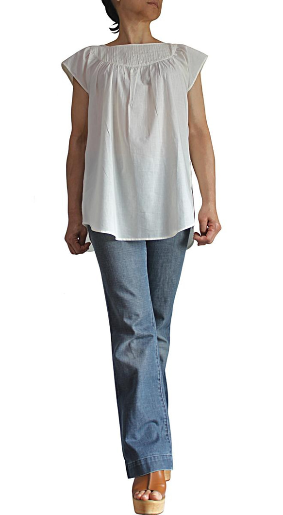 平紋細布短袖可愛襯衫 (BCG-078-02) 第2張的照片