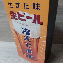 ビール 自宅 居酒屋 スナック パブ 生ビール 酒 昭和 レトロ ミニチュア 看板 置物 雑貨 LED2wayライト 4枚目の画像