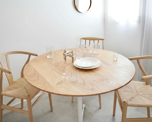 直径90cm/オーク無垢/丸テーブル/ラウンドテーブル/ダイニングテーブル