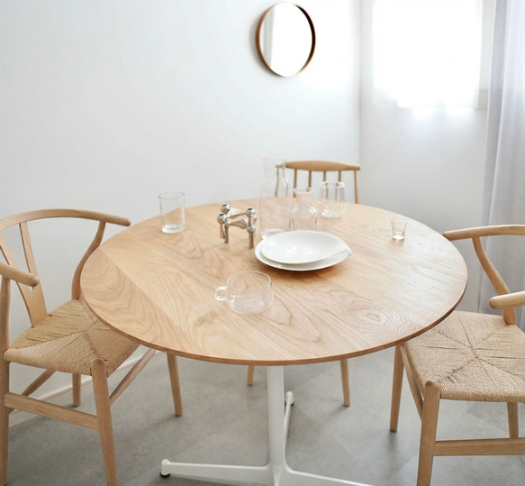 直径90cm/オーク無垢/丸テーブル/ラウンドテーブル/ダイニングテーブル