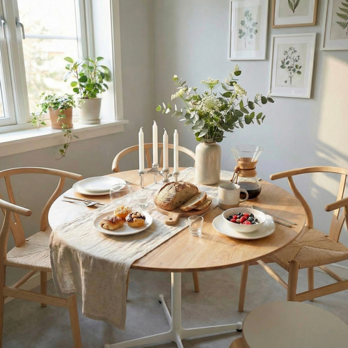 直径90cm/オーク無垢/丸テーブル/ラウンドテーブル/ダイニングテーブル