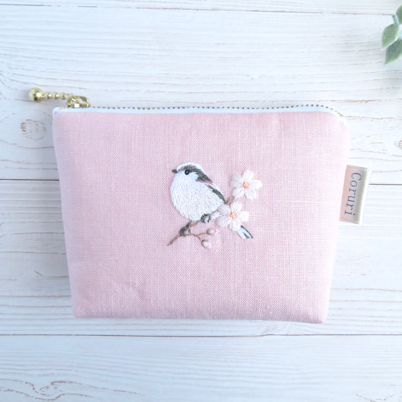 【リネン刺繍　桜坂美野様オーダー専用ページ】クッションカバー　ボートポーチ リネン刺繍 桜坂美野様オーダー専用ページ】クッションカバー