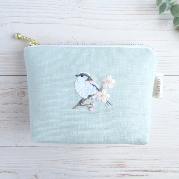 【リネン刺繍　桜坂美野様オーダー専用ページ】クッションカバー　ボートポーチ リネン刺繍 桜坂美野様オーダー専用ページ】クッションカバー