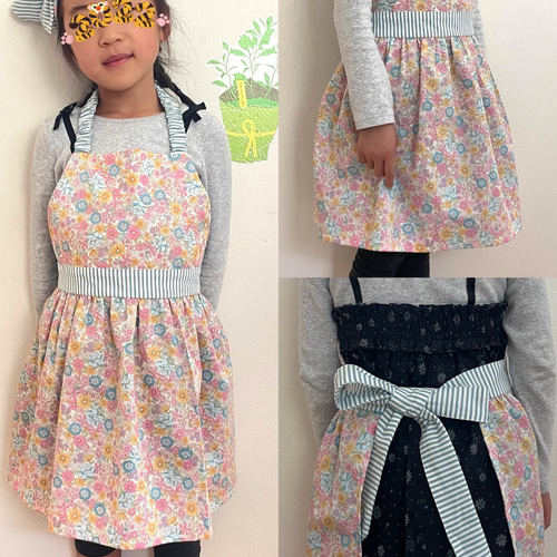 S 専用！　花柄エプロン Amazon｜[f-min] エプロン かわいい (着丈75cm/首掛けタイプ) エプロン