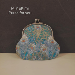 大きめ♪ジョリーポム 水玉うさぎ（紺） がま口 ポーチ* ポーチ N.Y.  