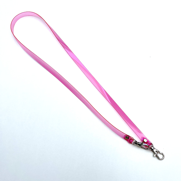 全11色 ナスカン ネックストラップ キーホルダー クリア 透明 彩り